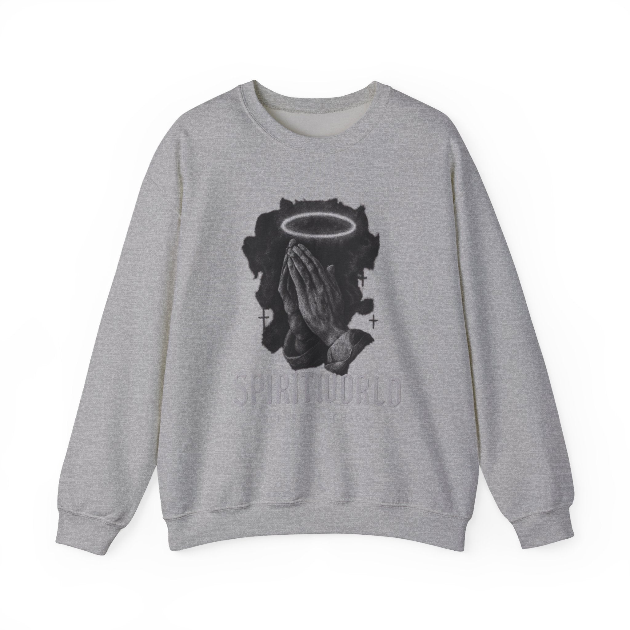 Crewneck Sweatshirt  Spiritwrld Praying Hands Graphic