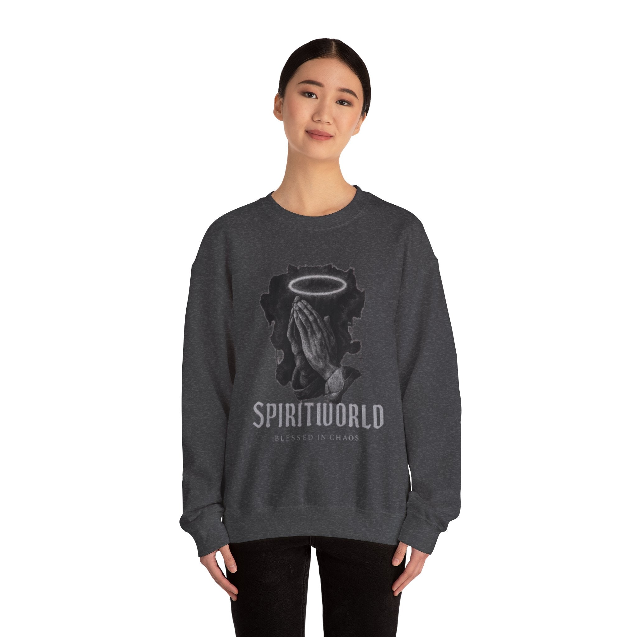 Crewneck Sweatshirt  Spiritwrld Praying Hands Graphic