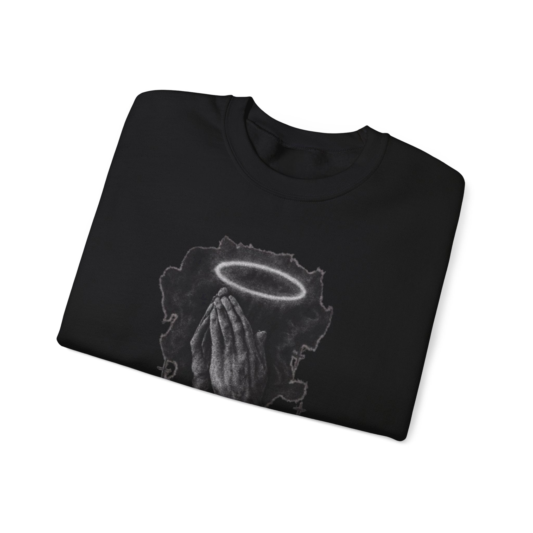 Crewneck Sweatshirt  Spiritwrld Praying Hands Graphic