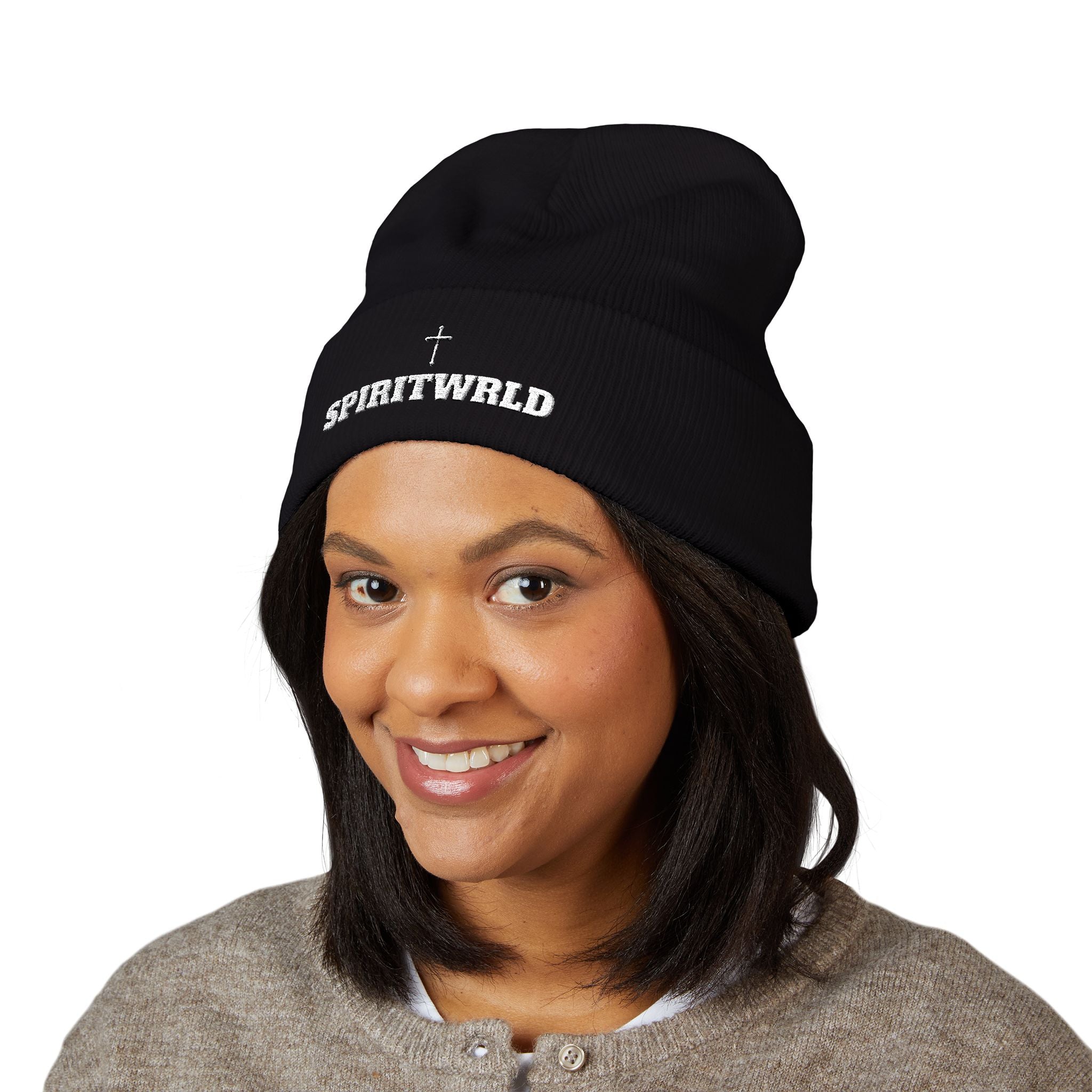 Spirit Wrld Embroidered Cuffed Beanie