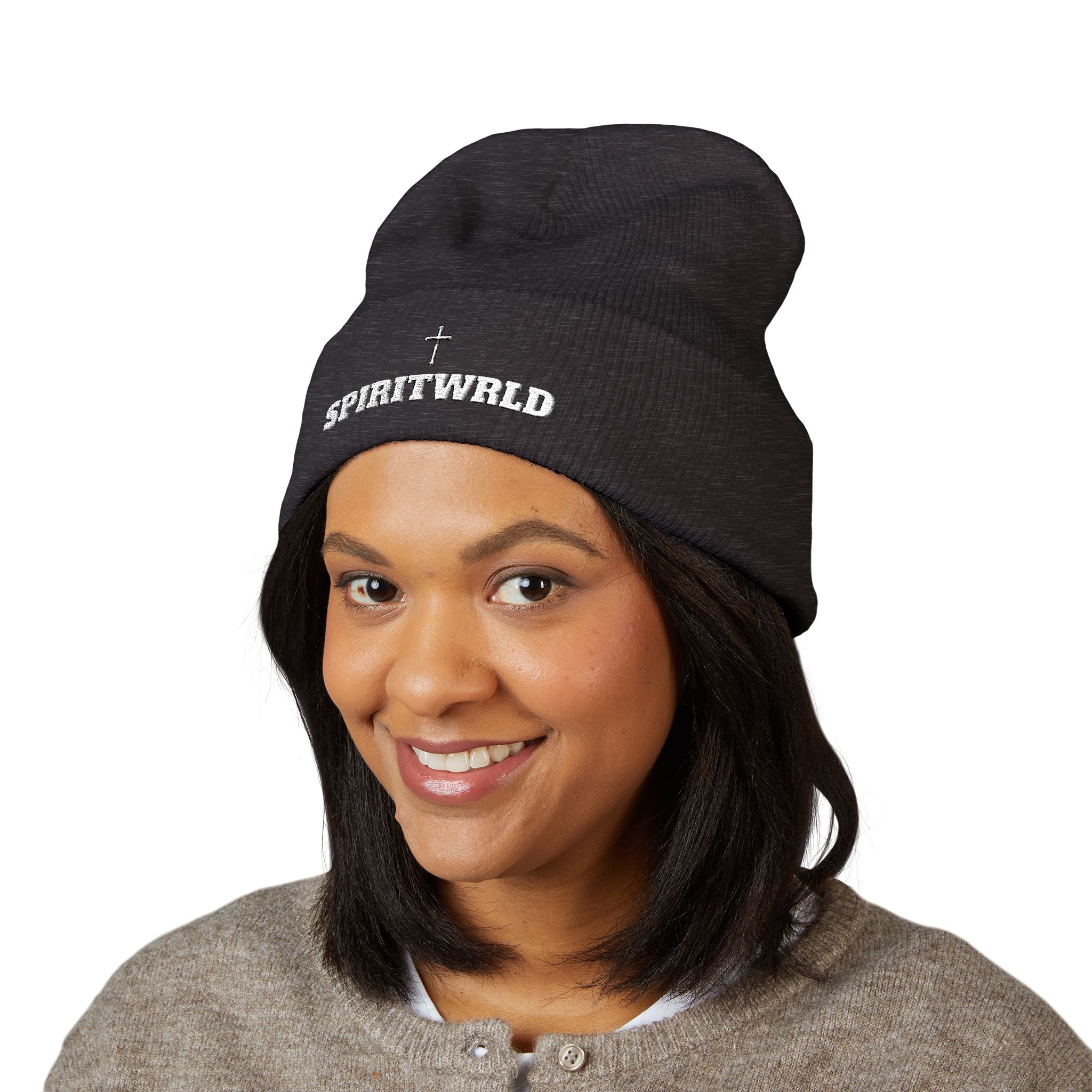 Spirit Wrld Embroidered Cuffed Beanie