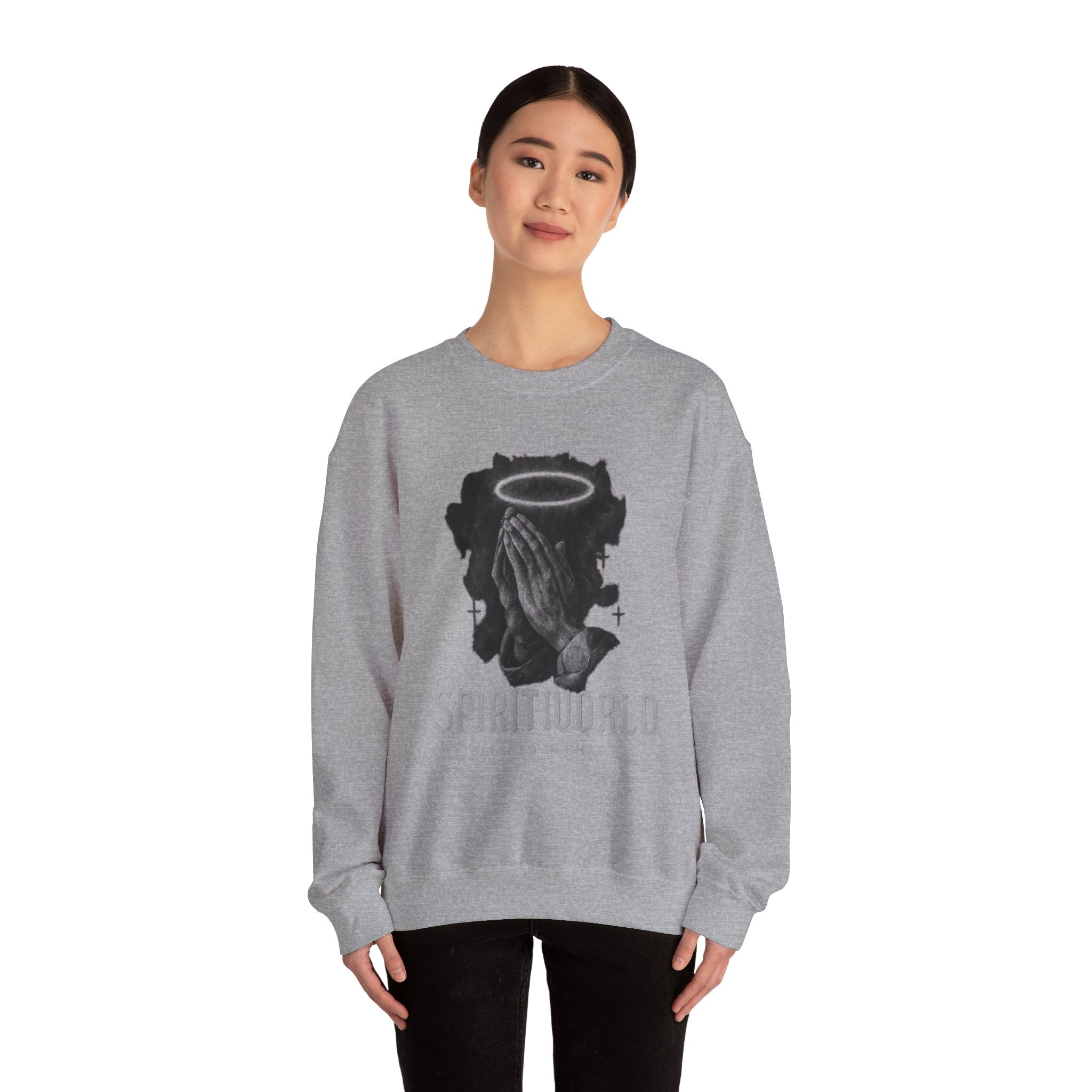 Crewneck Sweatshirt  Spiritwrld Praying Hands Graphic