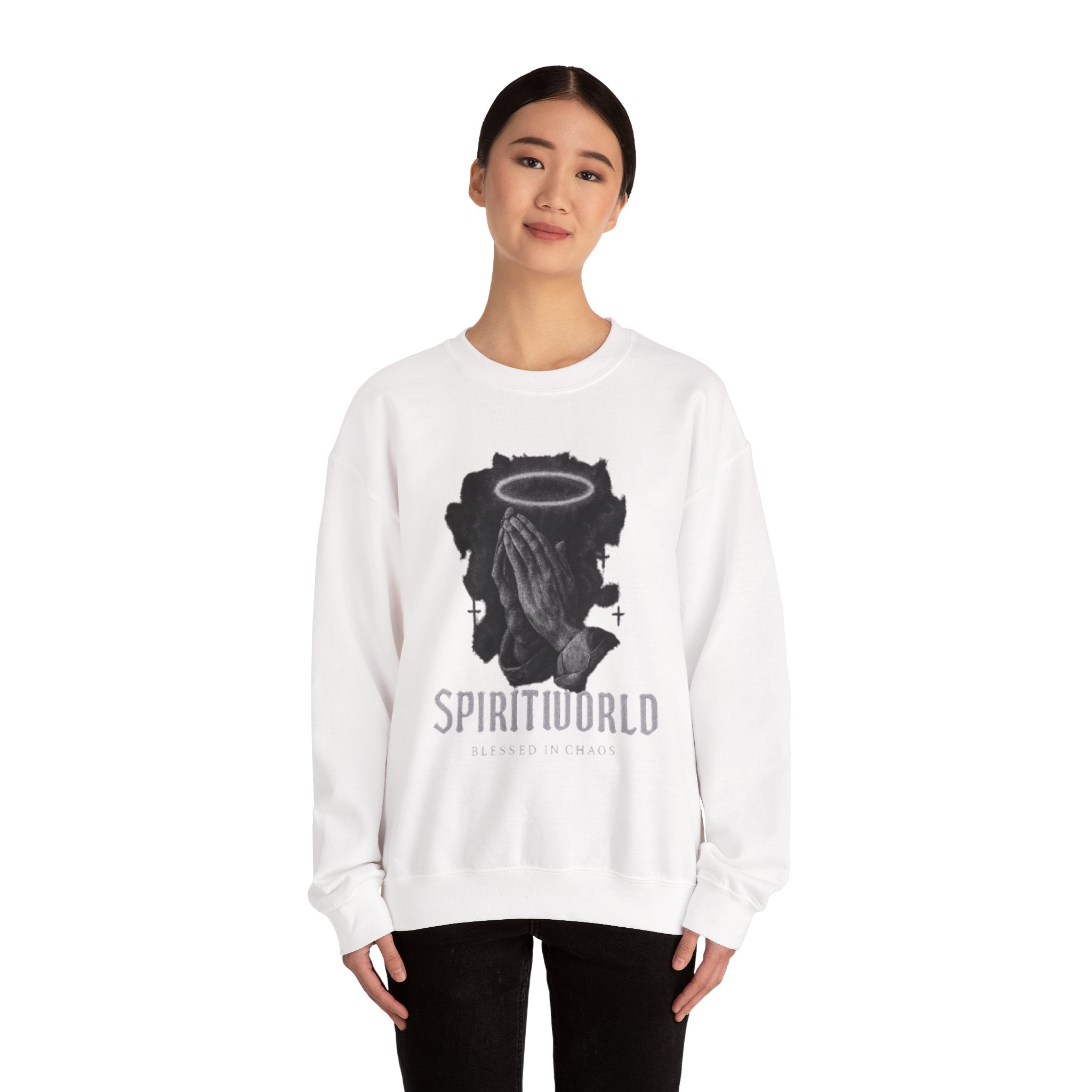 Crewneck Sweatshirt  Spiritwrld Praying Hands Graphic